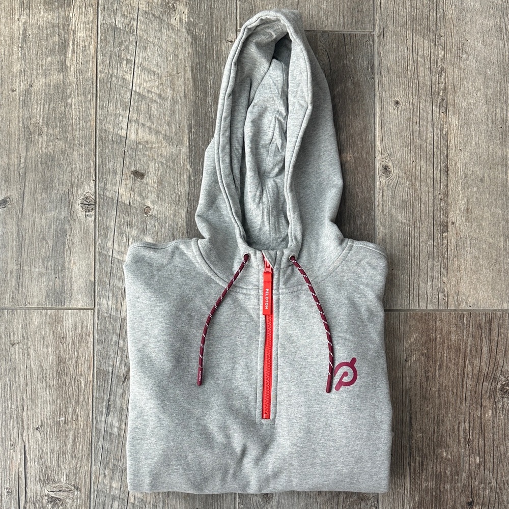 Peloton Gray and Red Women's Hoodie